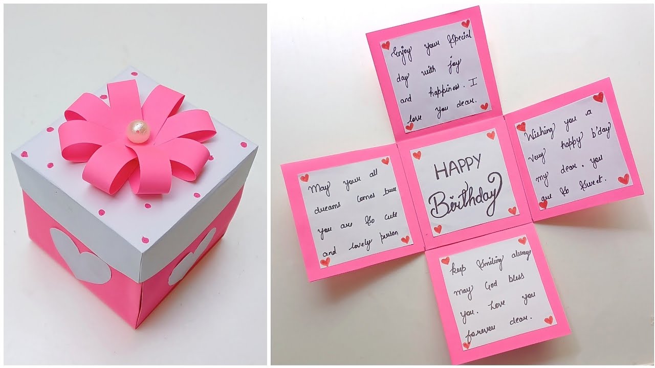 How To Make Beautiful Birthday Gift Box &bull; Handmade birthday gift making &bull; DIY Birthday Explosion Box