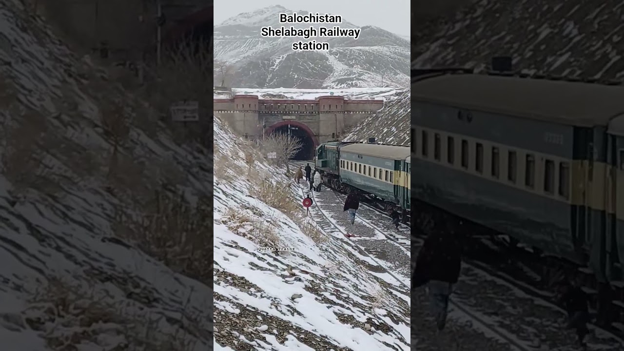 Shelabagh Railway station snow fall #train #railwaycontent #publictransport #pakrailwaystourism