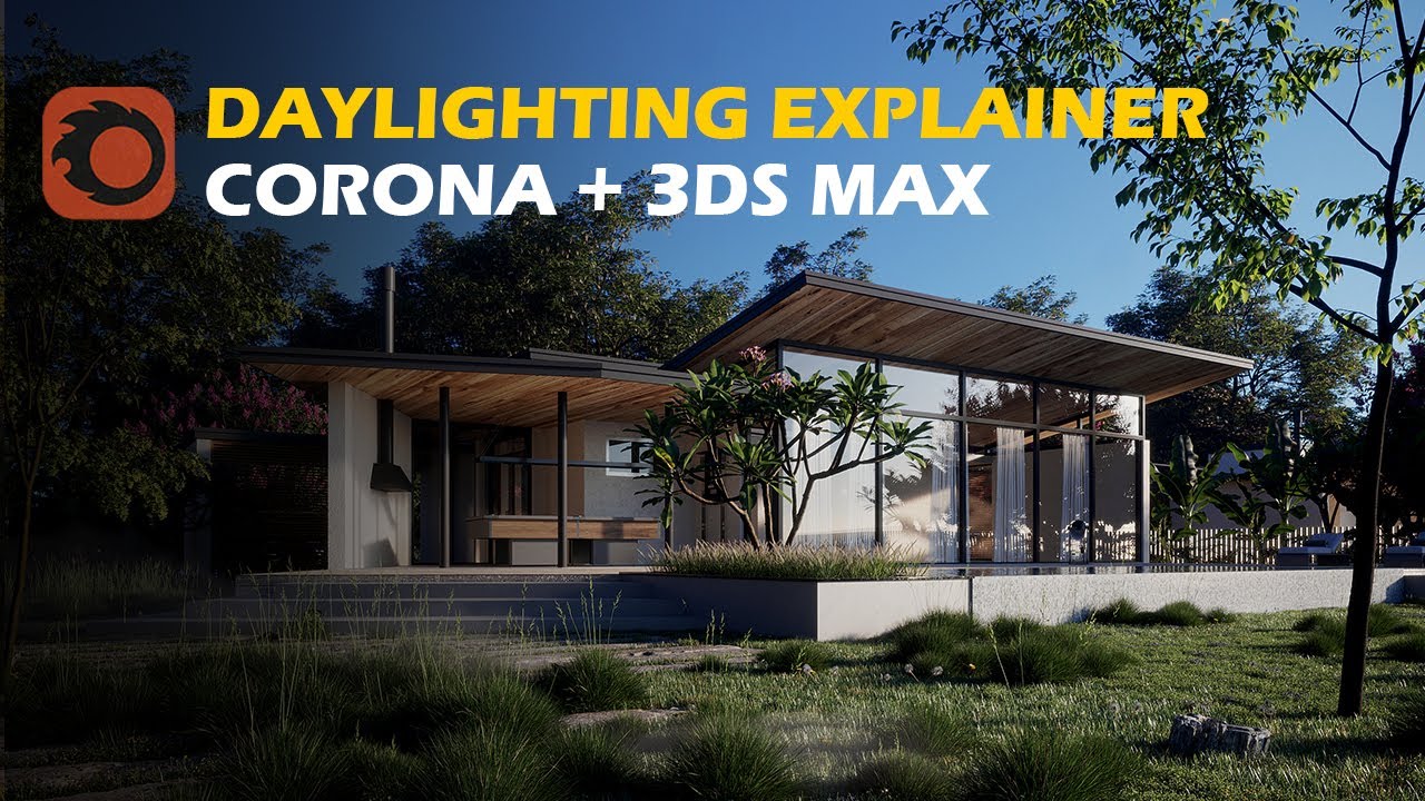 3D Tutorial 3ds Max Corona Render Exterior HDRI daylight lightning (Explainer Video- HINDI)
