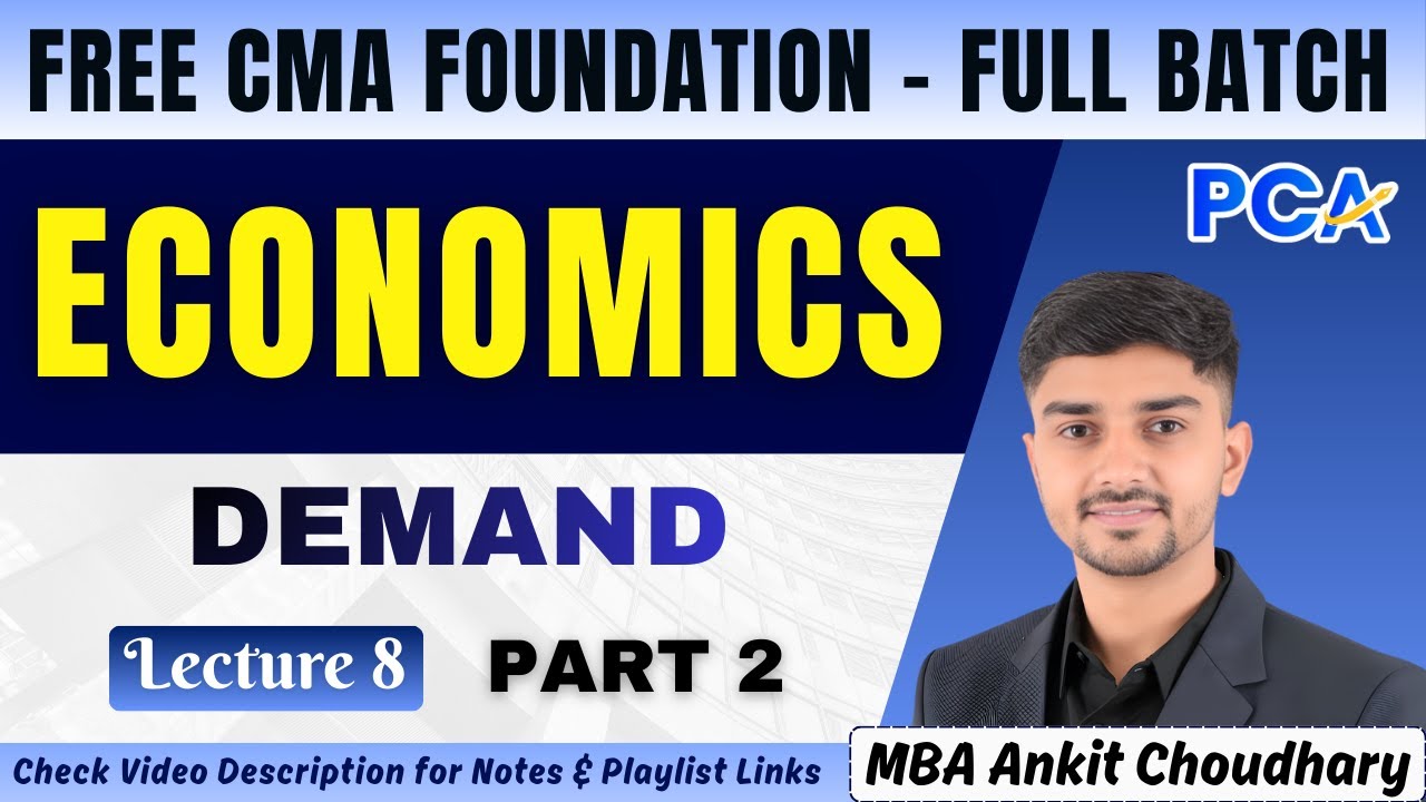 L8. Demand (Part 2) | CMA Foundation Economics by MBA Ankit Choudhary #cmafoundation