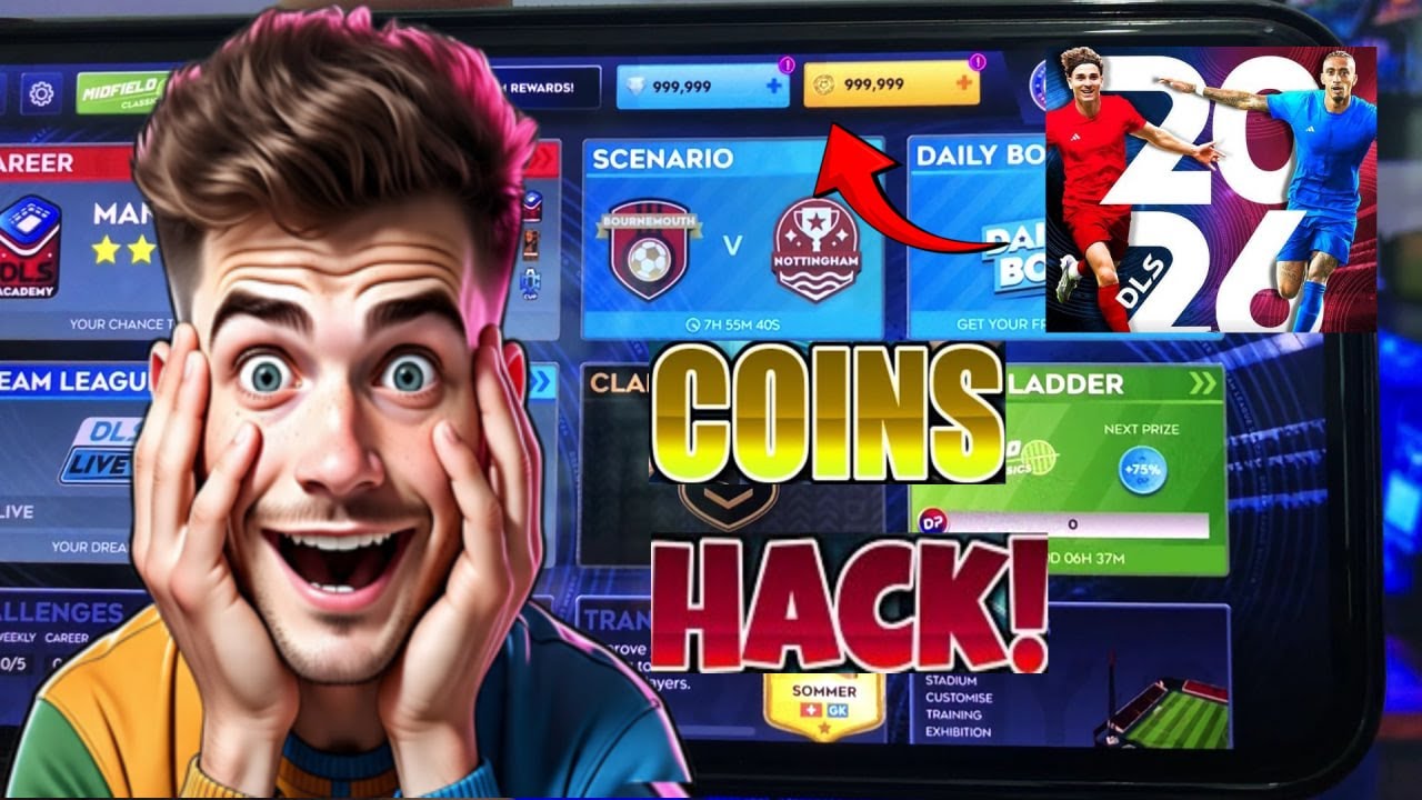 DLS 26 Hack . iOS Android .Dream League Soccer 2026 Hack .Get Free Unlimited Coins & Gems