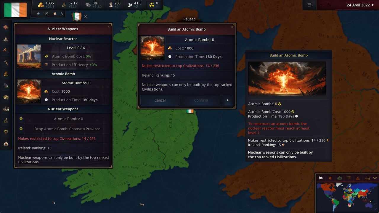 Nuclear Restrictions & Scenario Editor Improvements - Age of History 3