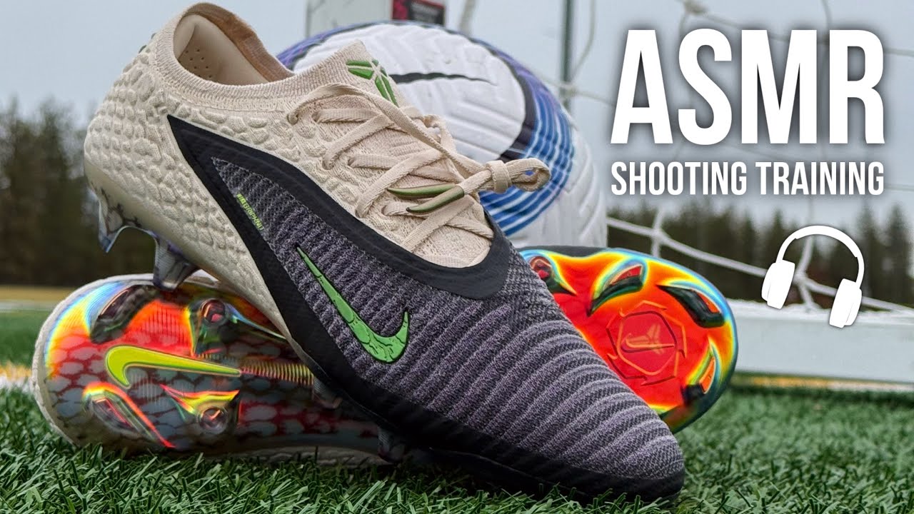 ASMR Football Shooting Training Session In Nike Phantom 6 Black Mamba 
