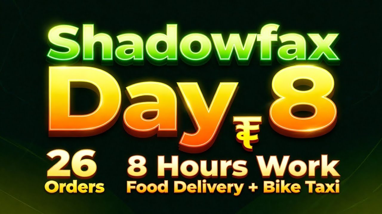 Shadowfax Day 8 | 26 Orders Complete | 8 Hours Work | Full Day Food Delivery bike taxi  Hyderabad