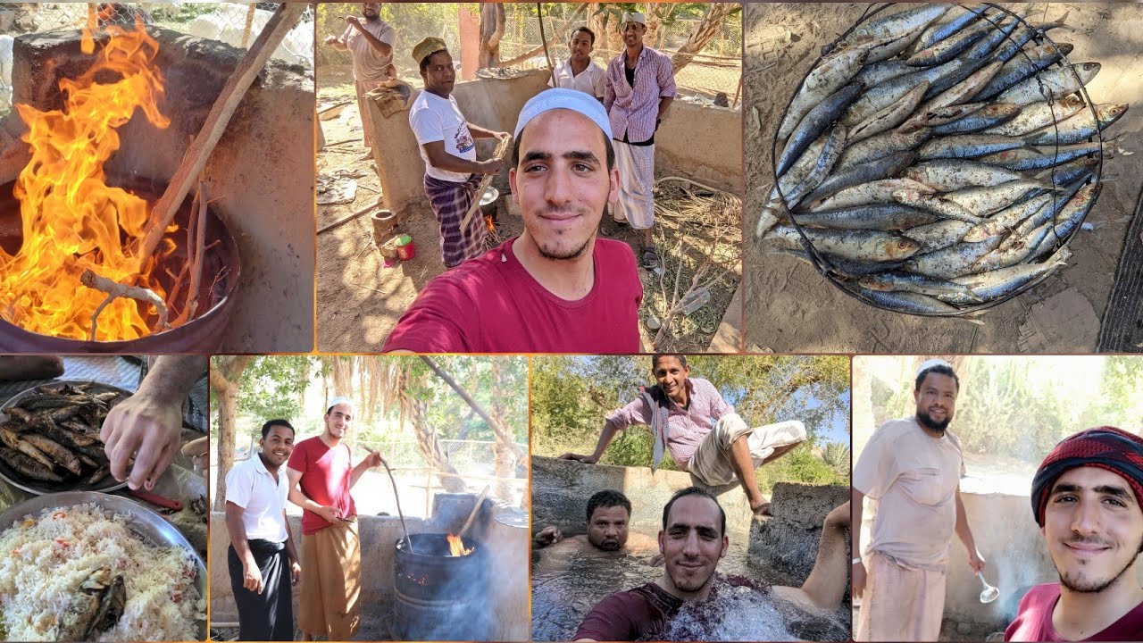 شوف رحلة جديدة من اليمن مدينة تريم الغناء_وتعرف على  كيفية طبخ أكلة السمك🐟_في التنار😋مزارع تريم