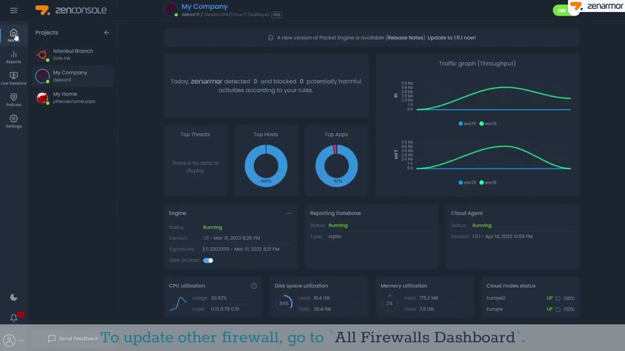 How to Update Zenarmor&reg;  via Zenconsole in a minute