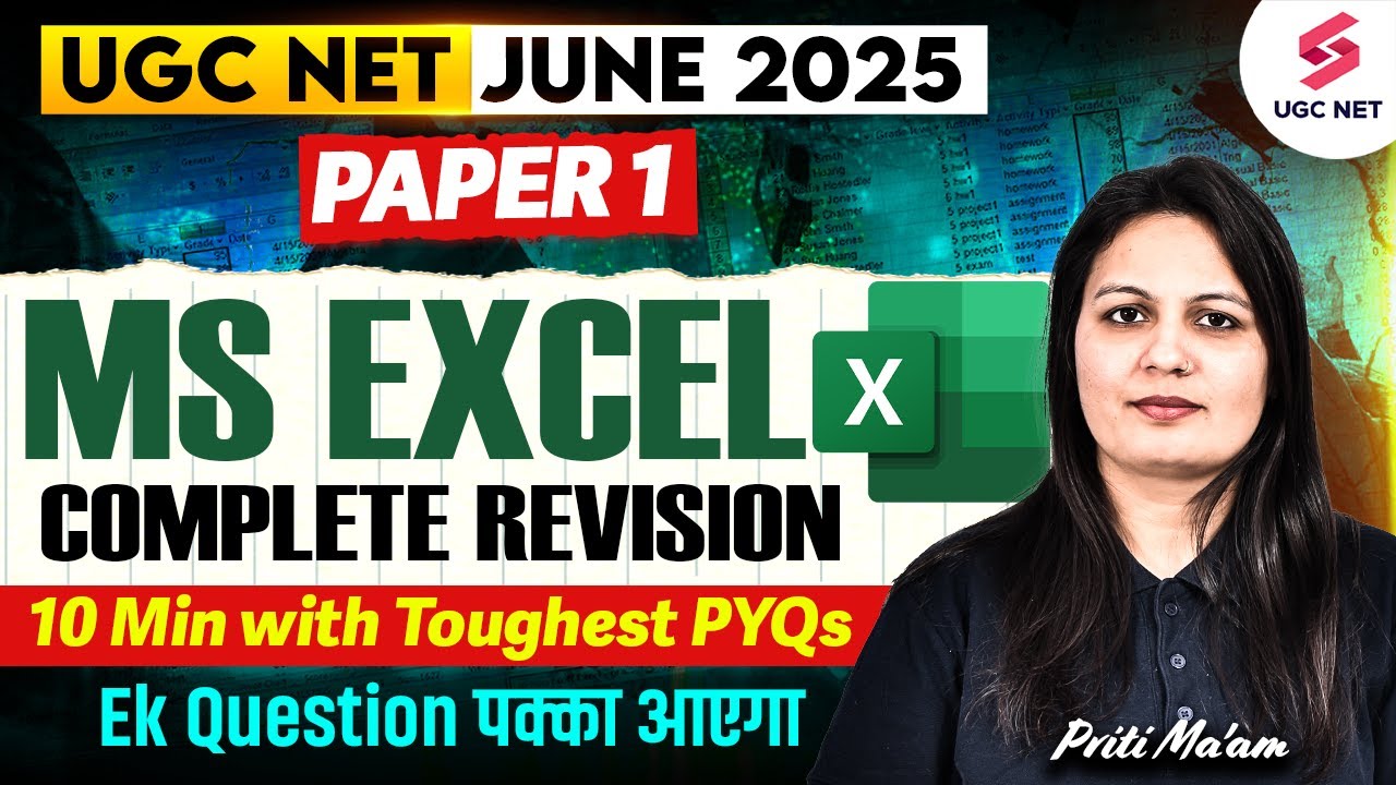 UGC NET Paper 1 Preparation | Paper 1 MS Excel Top Questions | UGC NET Paper 1 ICT PYQ | Priti Mam