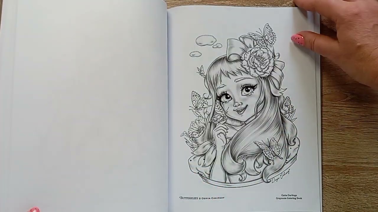 Cutie Darlings grayscale coloring book, Autorka Derya Cakirsoy