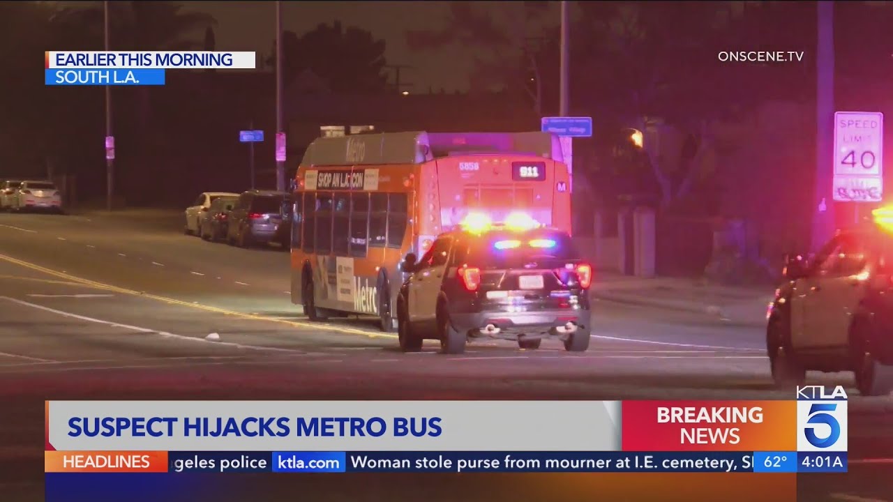 Hijacked MTA bus leads police on pursuit through downtown L.A. | Los Angeles Car Chases