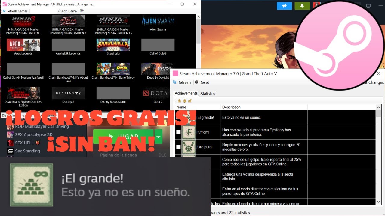 ¡Como desbloquear logros en steam!