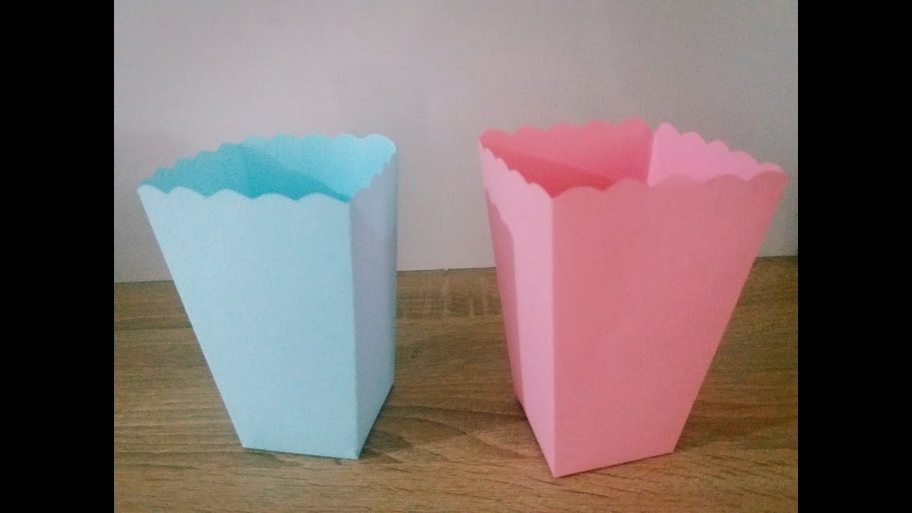 Patlamış Mısır Kutusu Yapımı | How To Make Popcorn Box | DIY Paper Craft Popcorn Box | Hobi Günlüğüm