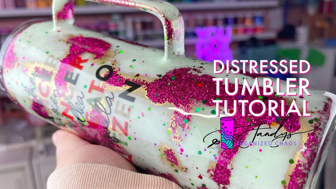 Distressed/Antique Tumbler Tutorial With a Christmas Vibe | Super Easy