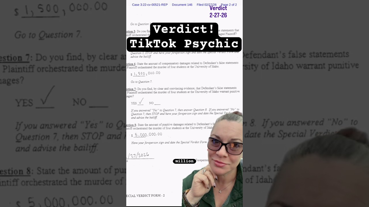 Verdict! TikTok Psychic Damages verdict is in! 🤯