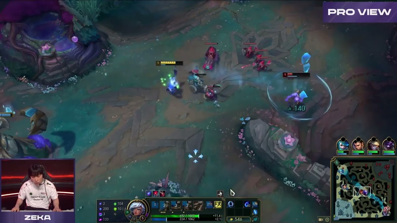 HLE Zeka Taliyah Pro View | T1 vs HLE | 2025 LCK Round 3-5 W15D1