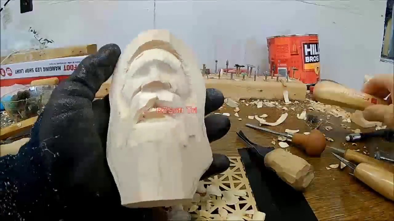 Power And Hand Carving A Wood Spirit