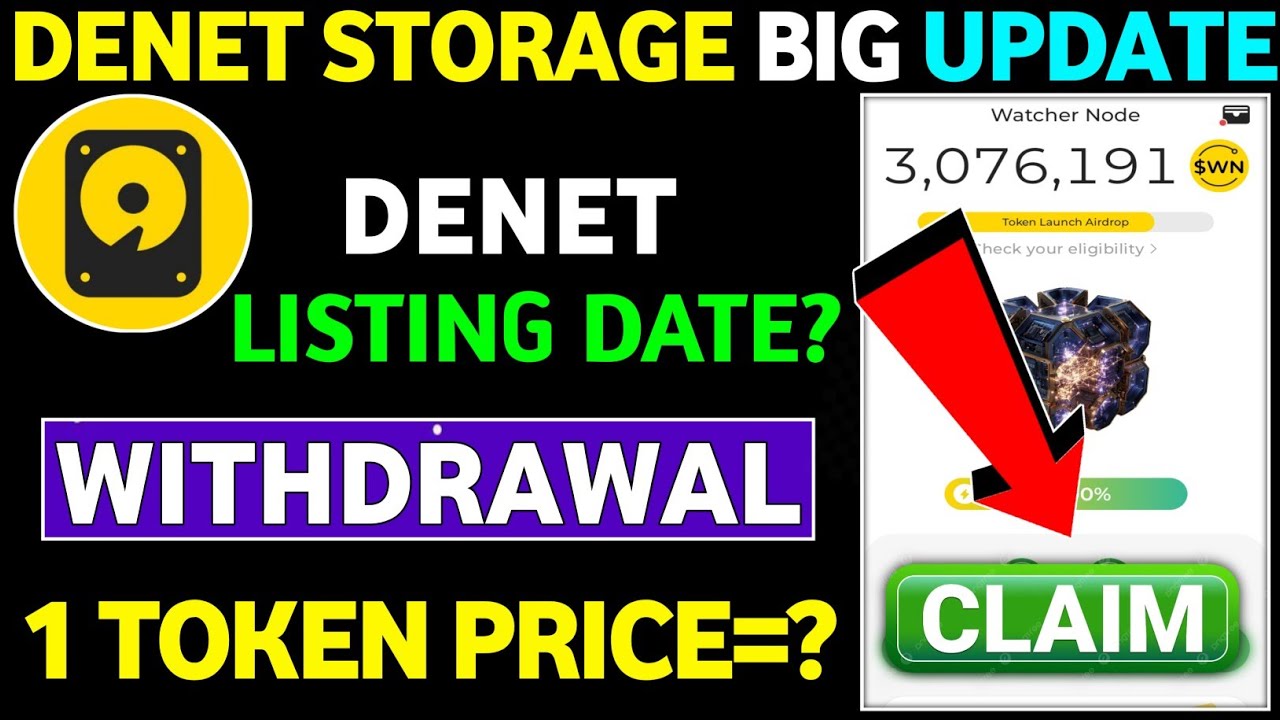 Denet Storage Airdrop Withdrawal || Denet Storage Airdrop Listing Date || Denet Storage New Update