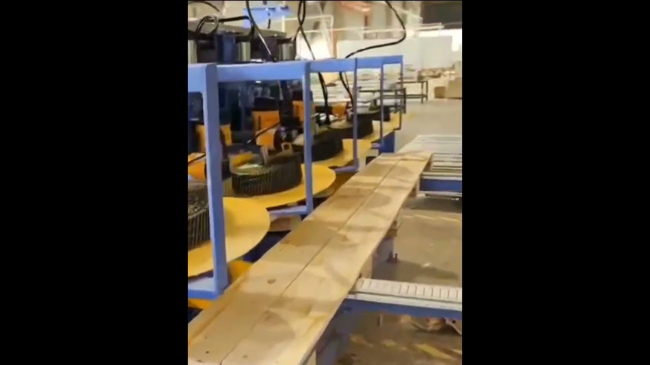 Euro Leg Nailing Machine(Blocks Pallet)#pallet Legs Nailing Machine#pallets  #woodprocessing