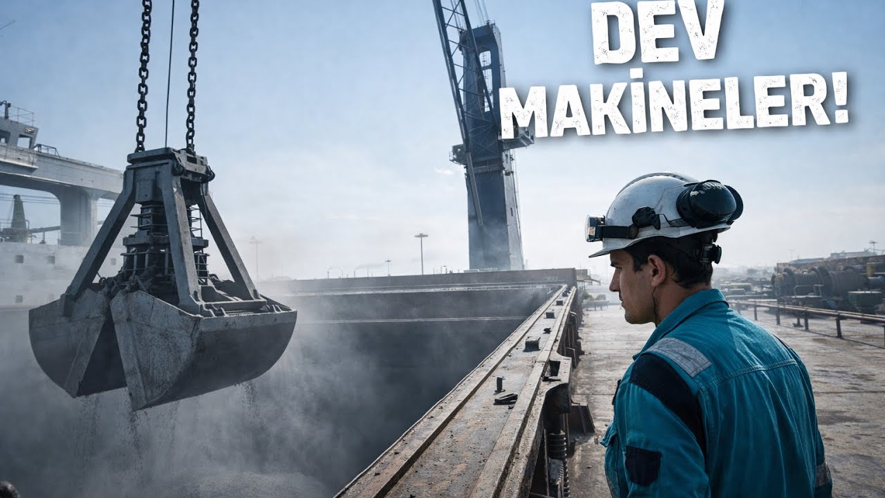 Büyük İŞ MAKİNELERİNİ gemide izlemek.