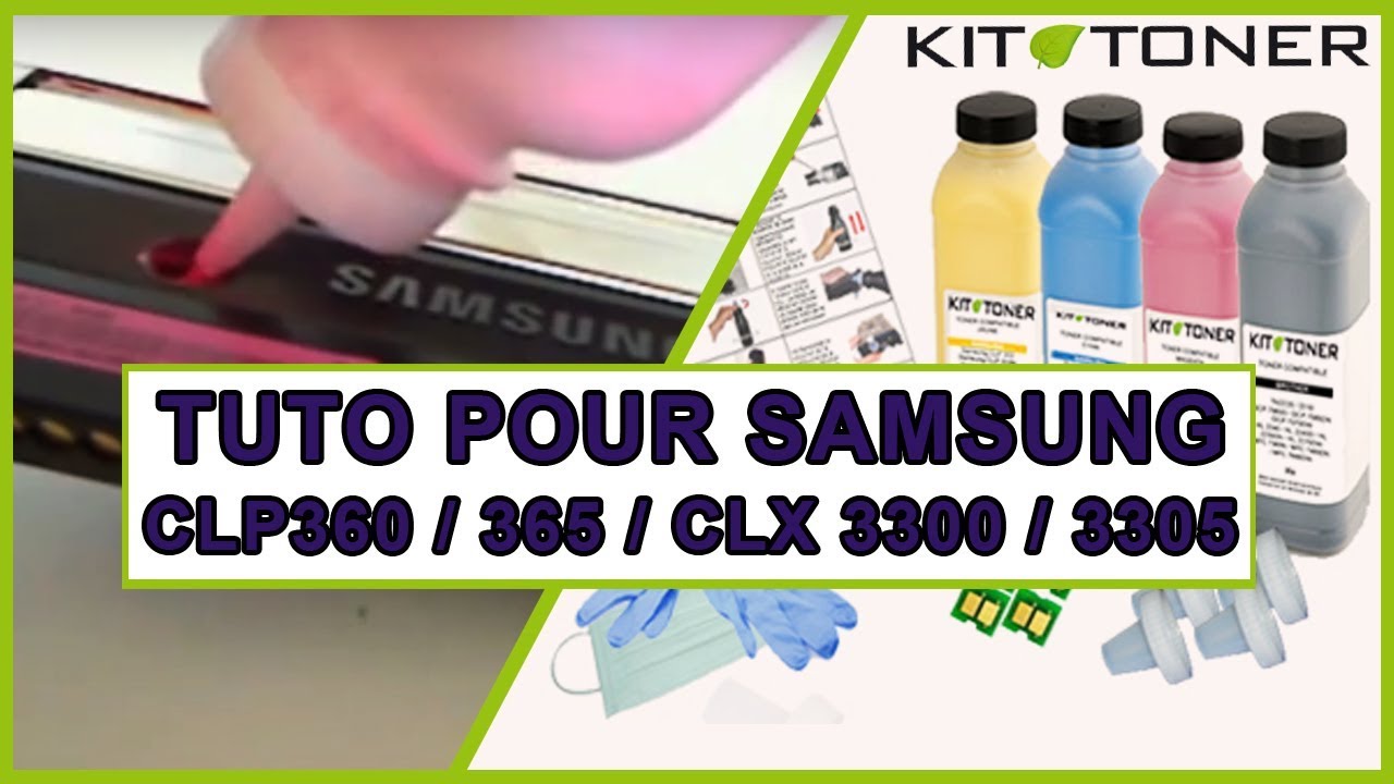 Recharge de toner compatible pour Samsung CLP 360/365/365, CLX 3300/3305/