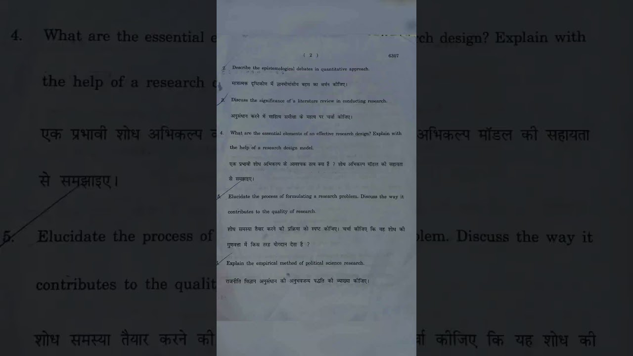 Research Methods In Politics Question Paper #semester6 #du #sol #yourstudypoint #researchmethods