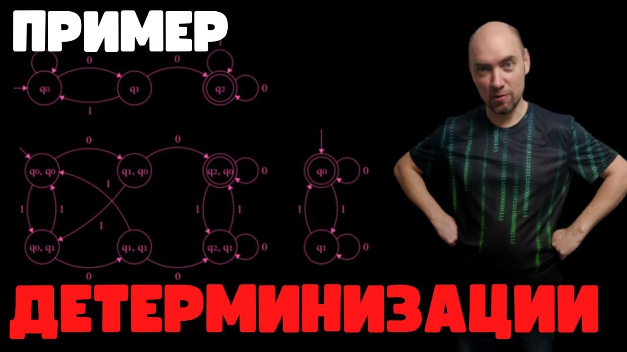 Пример детерминизации конечного автомата. Душкин объяснит