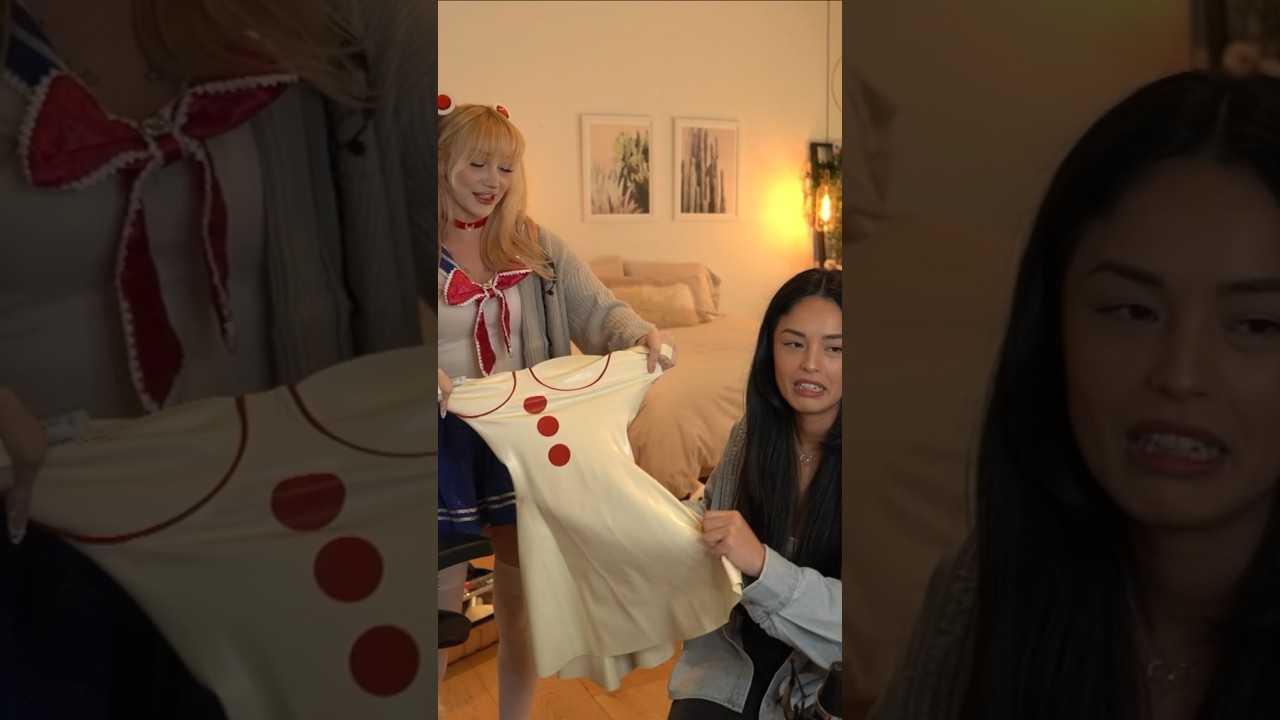 Из этого сделаны воздушные шарики?!? #латекс #valkyrae #косплей #lenafoxx