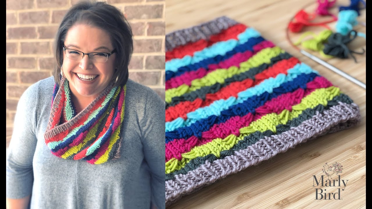 Afternoon Delight Quickie Knit Cowl  ||  Scrap Yarn Knit Project