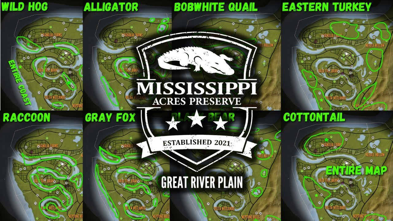 Mississippi Acres Diamond Hotspot Maps and Guide | theHunter Call of the Wild