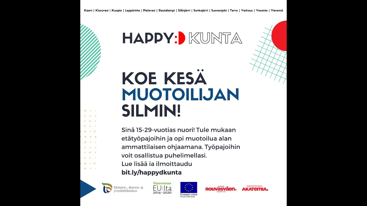 HAPPY:D KUNTA etätyöpajaohjaajat esittäytyvät