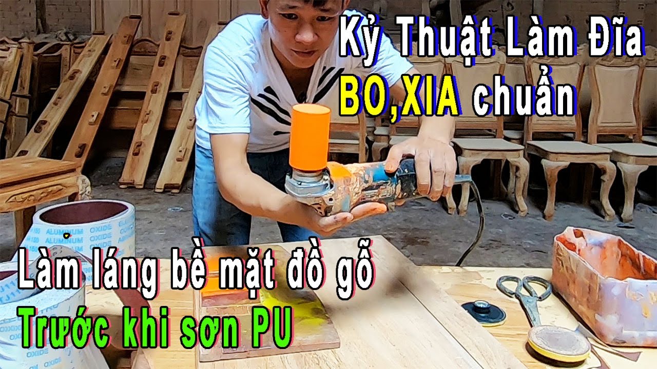 Nghề sơn PU:Cách làm đĩa chà nhám chuẩn để chà láng bề mặt đồ gỗ