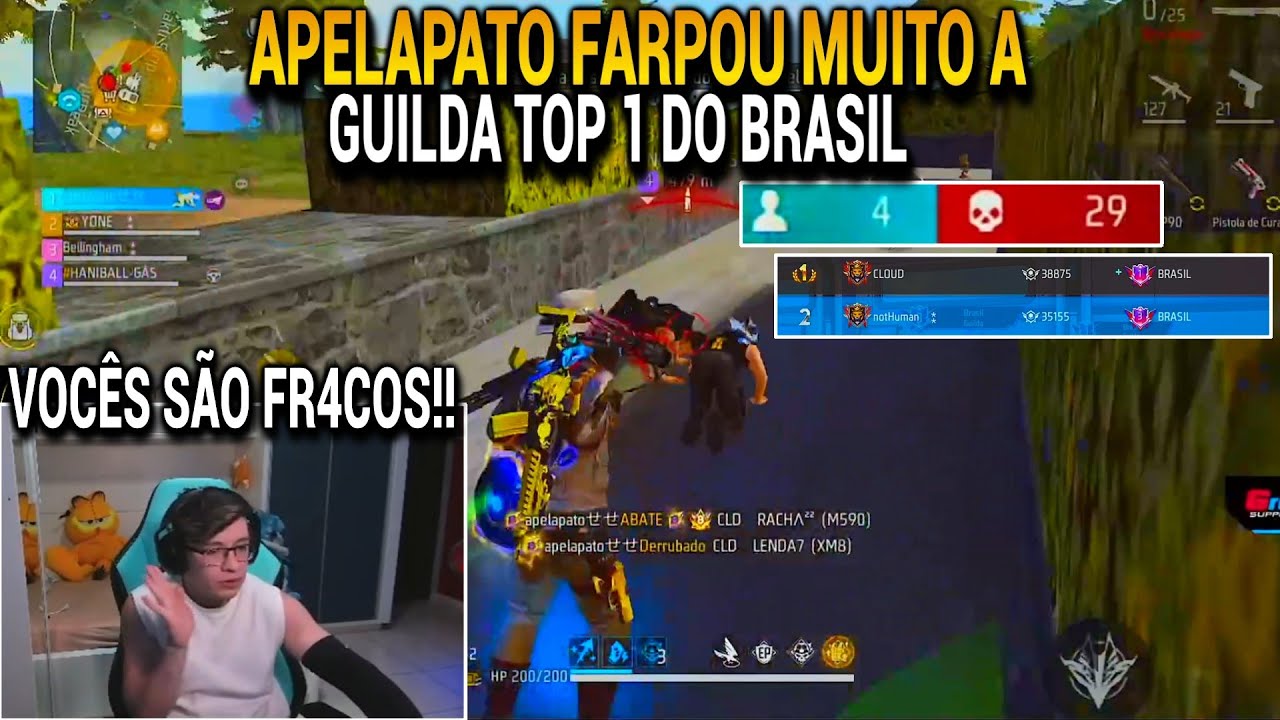 APELAPATO HUM1LHOU A CLOUD E FARPOU MUITO NO GUERRA DE GUILDAS, TOP 1 VS TOP 2 DO BRASIL!!