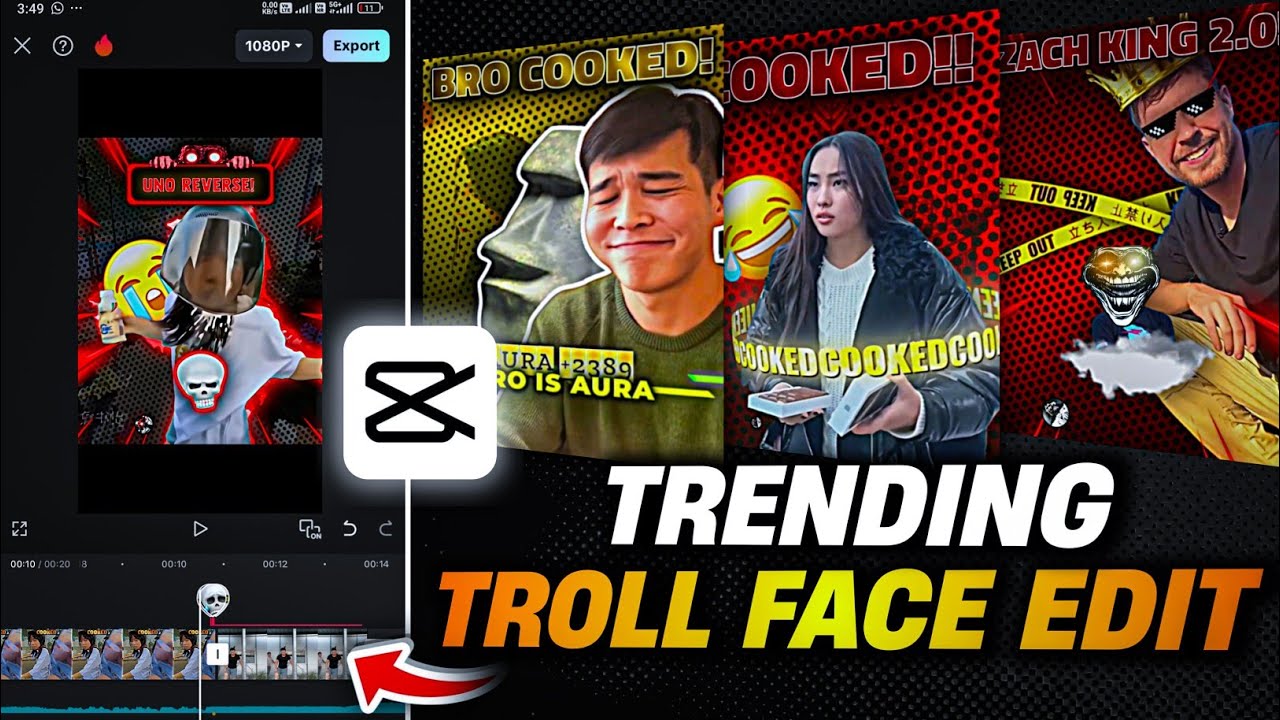 Trending Epic Trollface Edit In Capcut | Trollface Video Kaise Banaye Capcut Se | Capcut Tutorial