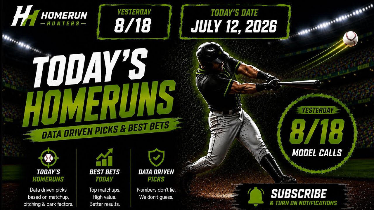 🔥 TOP Home Run Picks Play Props Today | Best MLB HR Plays for July 12 , 2026