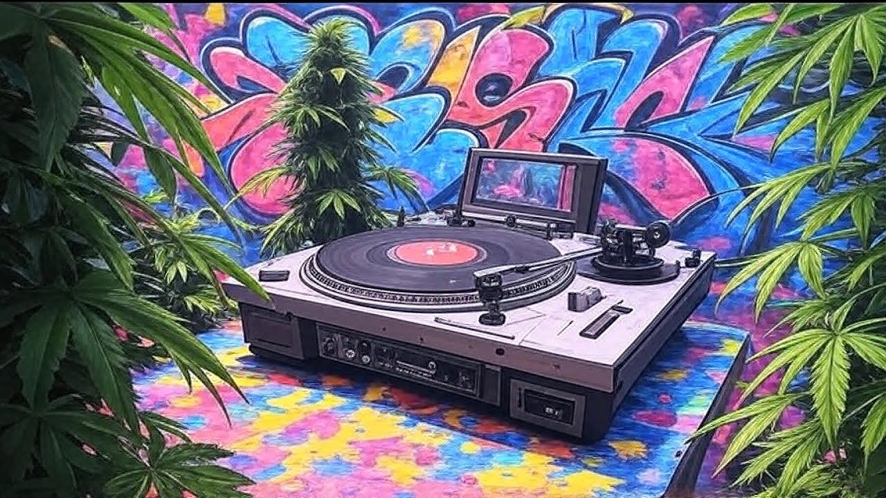 Vinyl Spinning Surrounded by Weed Plants 2026 🌿💿 1 Hour Stoner Reggae Dub to Smoke Marijuana Garde