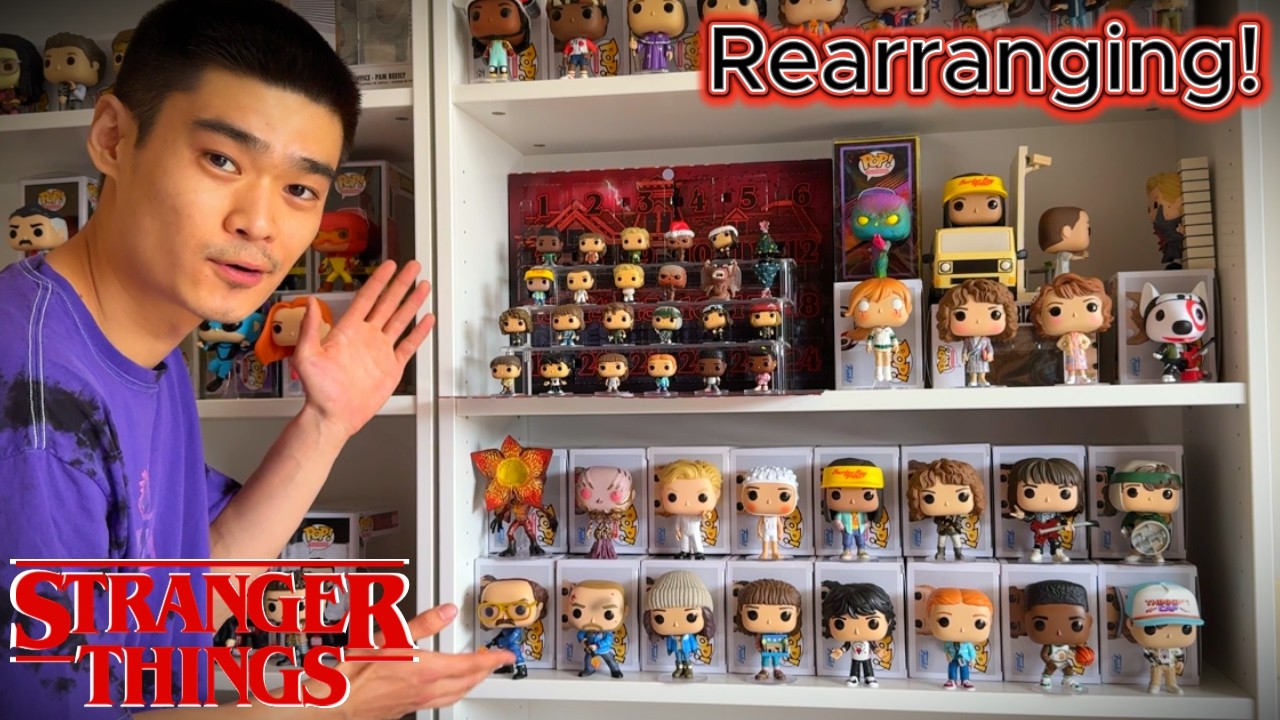 Наконец-то переставляю свою коллекцию фигурок Funko Pop по сериалу &laquo;Очень странные дела&raquo;! (Все се...