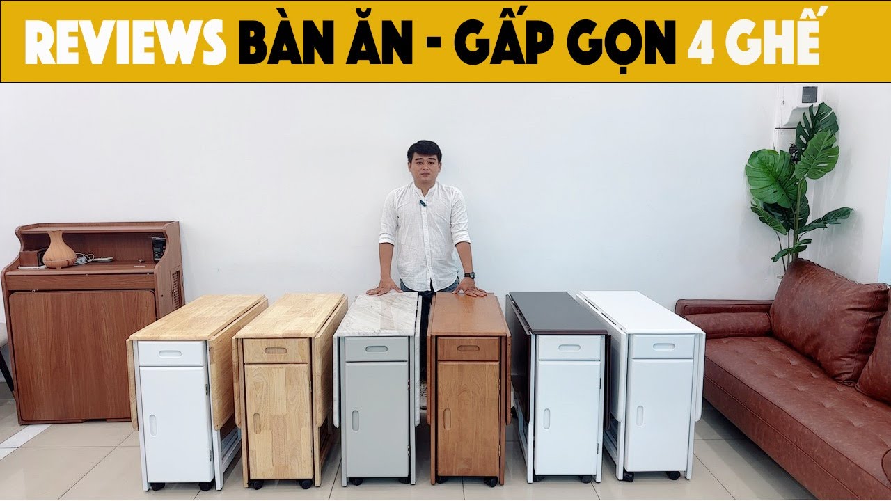 [Reviews] Tổng hợp mẫu bàn ăn thông minh xếp gọn 4 đến 6 ghế cực kì tiết kiệm diện tích