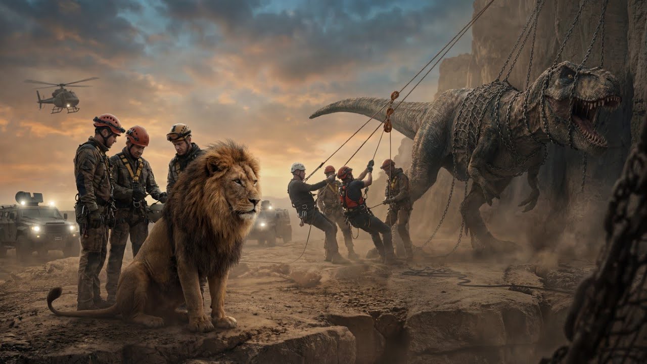 Dinosaur vs Lion &mdash; Jungle Rescue Mission in USA | Hyper Realistic Cinematic Story 