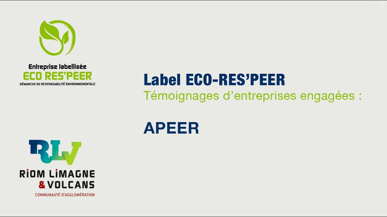 Label ECO-RES'PEER : Témoignages de l'APEER (Association du Parc Européen de Riom)