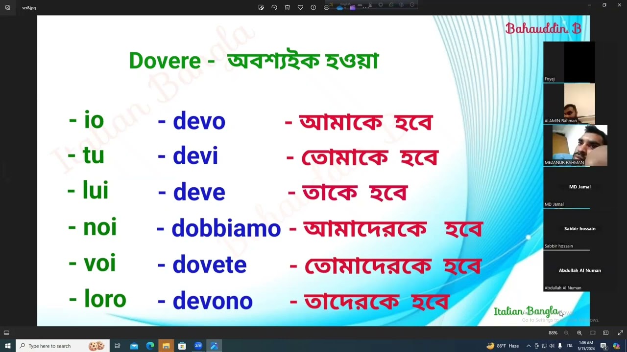 ইতালিয়ান ভাষা - 9 (2nd part) servili al presente (না জানলে ইতালিয়ান ভাষায় কথা বলতে পারবেন না)