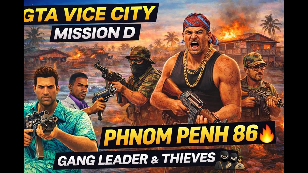 GTA Vice City – Phnom Penh 86 (Mission D) | Lance Vance | Chaos with Cops 🔥