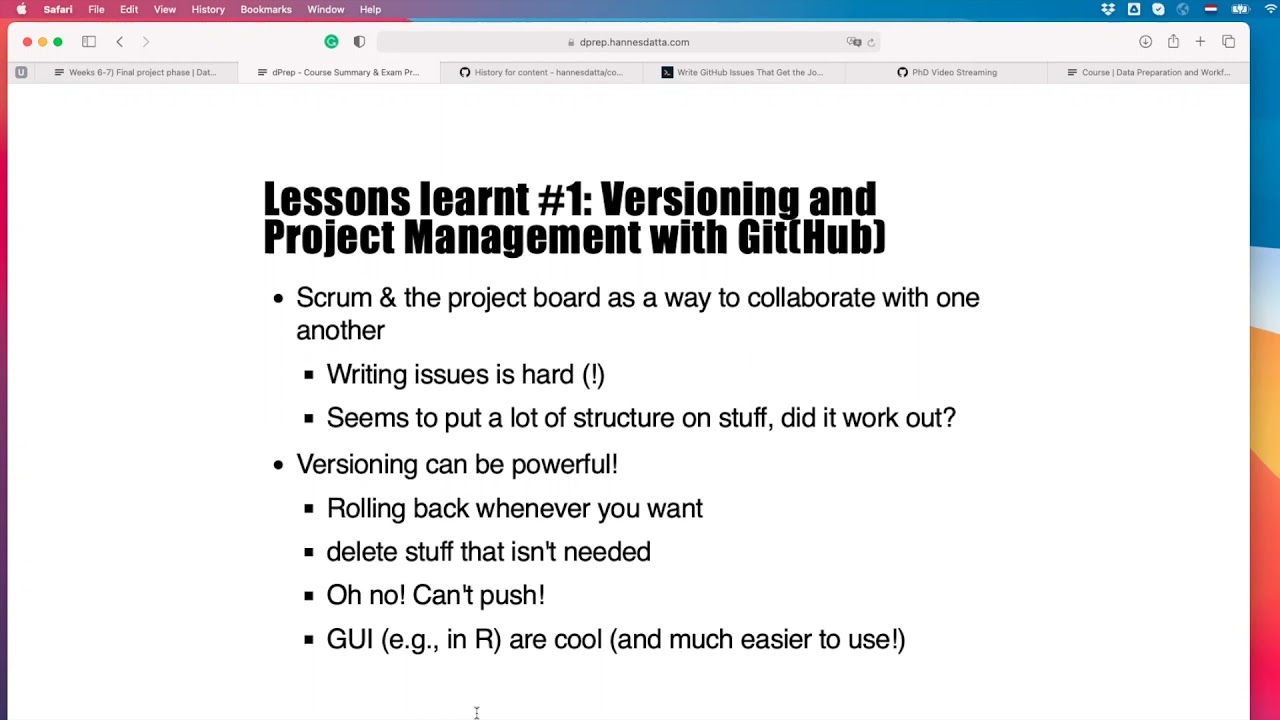 dPrep - Course summary