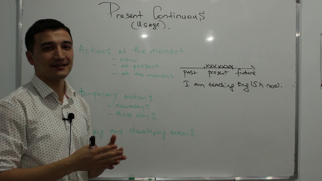 Present Continuous Tense with Otabek Musurmonov (O'zbek Tilida)