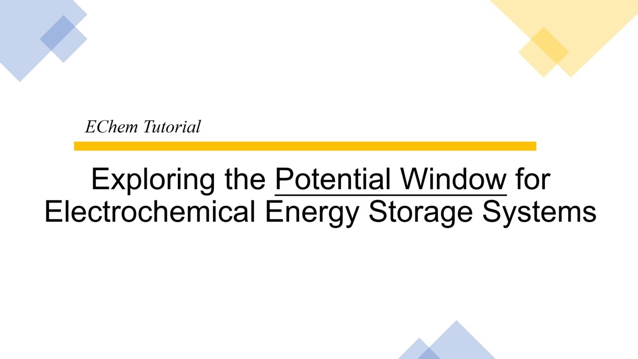 Tutorial 30-Exploring the Potential Window for Electrochemical Energy Storage Systems