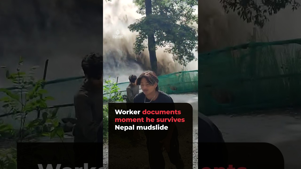 Construction worker documents moment he survives Nepal mudslide
