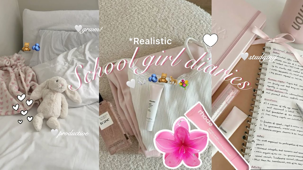 School girl diaries productive|realistic|studying|study vlog| grwm🎀