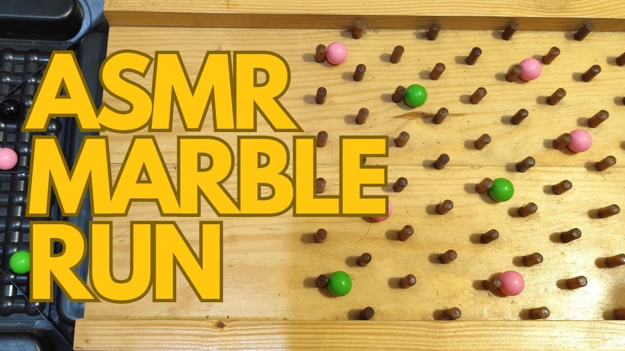 ASMR marble run race #38 with wooden track and colour marbles