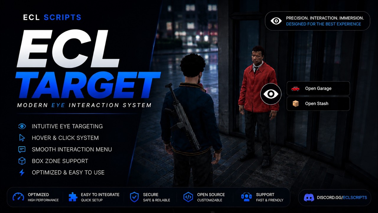 FREE ECL EYE TARGET SCRIPT FIVEM [ESX / QBCORE / STANDALONE]
