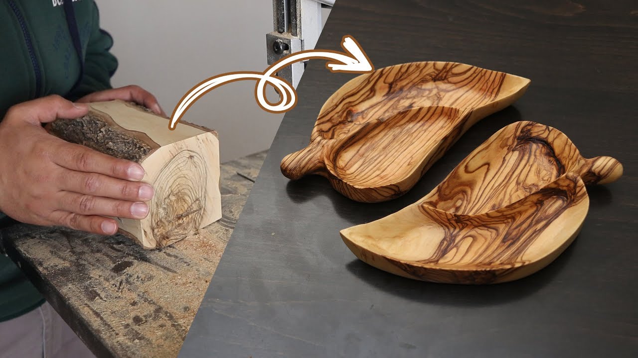wood carving Olive wood bowl - power carving wooden dishes