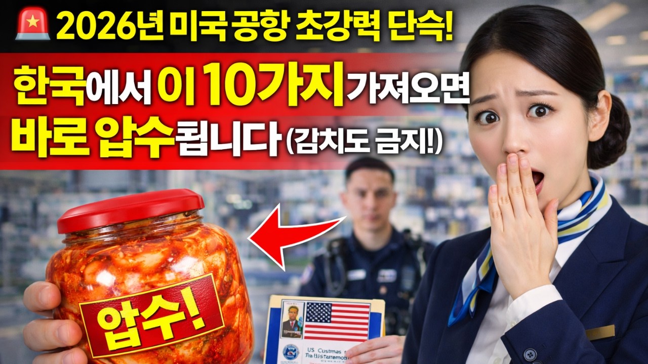 🚨 2026년 미국 공항 초강력 단속! 한국에서 이 10가지 가져오면 바로 압수됩니다 (김치도 금지!)