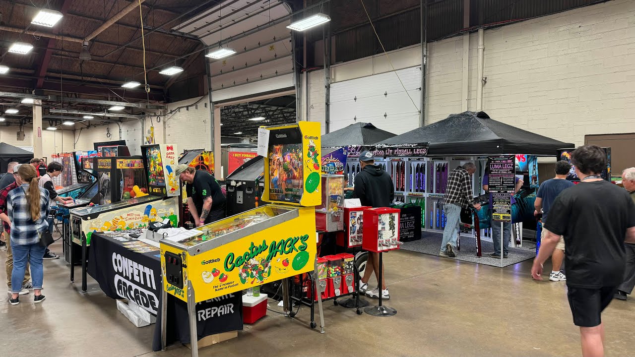 PinFest 2024 Friday (Allentown, PA), pinball & arcade convention walkthrough, May 3, 2024